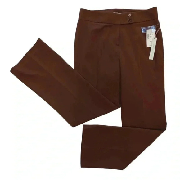 Cleo Petites Brown Trousers Dress Pants Slacks Size 4 - Picture 2 of 7
